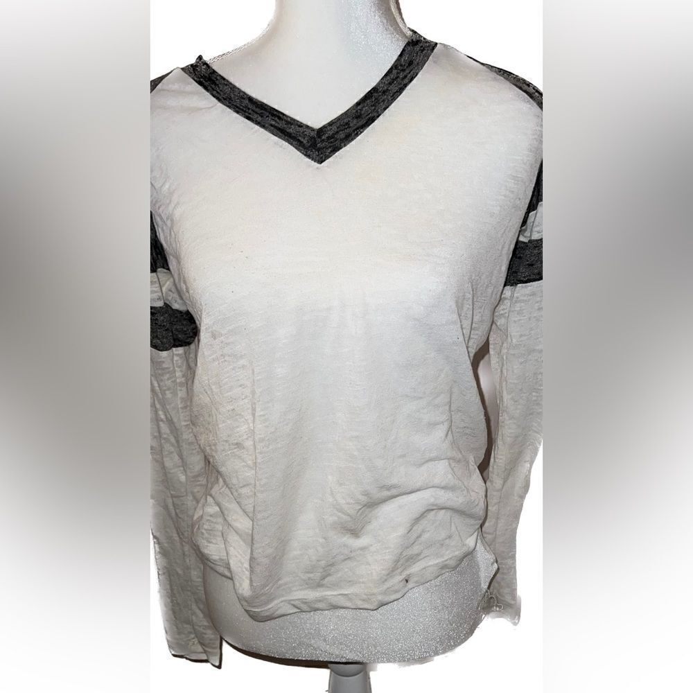 STATESIDE VELOUR/BURNOUT top, white and black, sporty and cute, hardly worn! - Picture 2 of 6